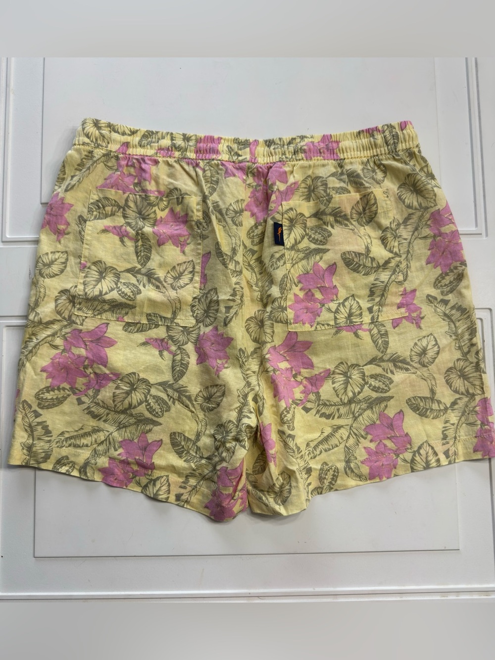 Margaritaville Island Reserve Women’s Sz M Yellow Tropical Linen Blend Shorts - Picture 8 of 8